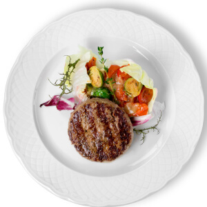 メニューの一例。ハンバーグステーキ